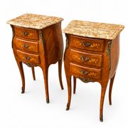 Pair of Louis XV style bedside tables in rosewood.