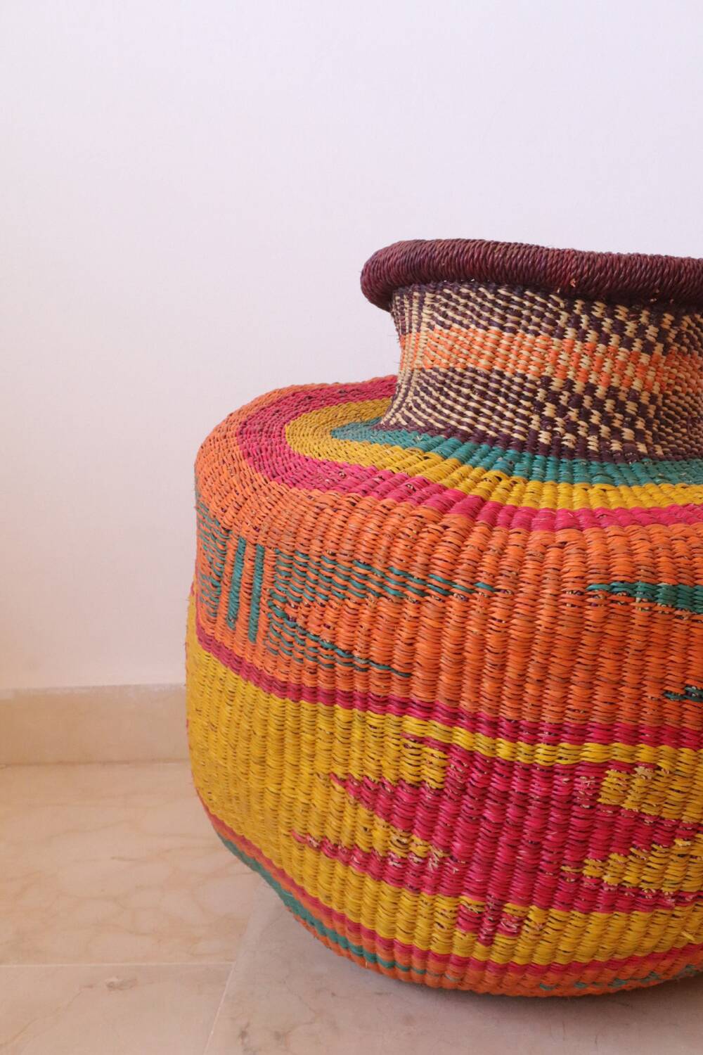Panier Bolga panier décoratif africain Multicolore