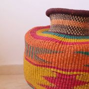 Bolga Basket African Decorative Basket Multicolor
