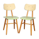 Paire de chaises vertes vintage, design tchèque, 1960