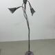 Lampadaire artisanal en métal patiné, années 1980