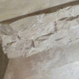 Column, Hollywood Regency style travertine pedestal, 1970s