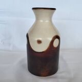 Peruvian Chulucanas Ceramic Vase Brown Beige Signed Vintage