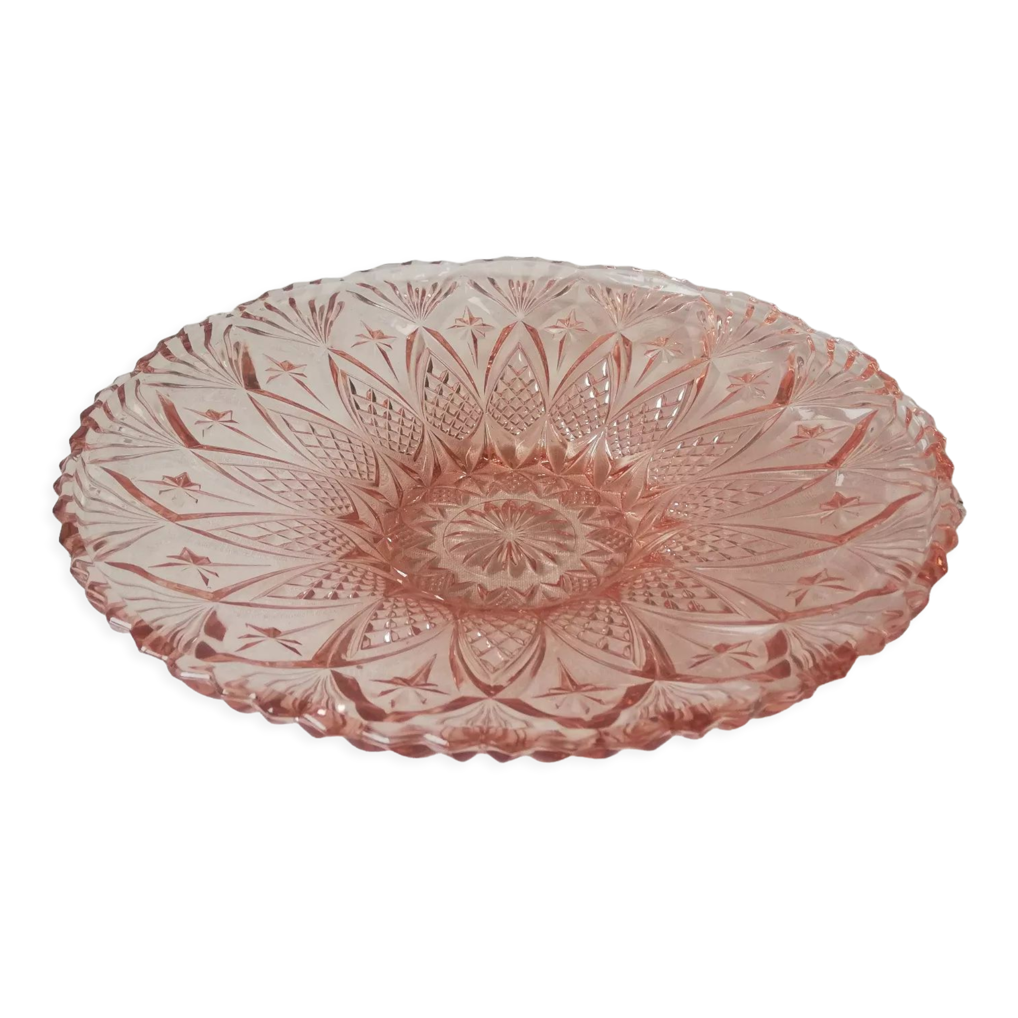 Dish in chiseled glass