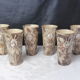 Vintage orangeade service in ceramic greige with decoration of a flower, 70s