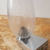 Metal and bubbled glass wall light