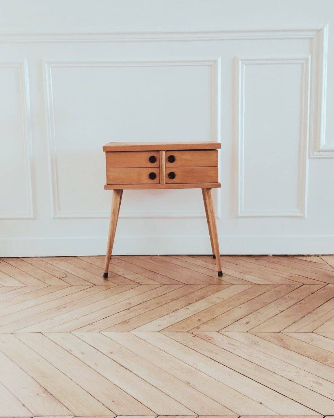 Worker/ Renovated vintage Scandinavian bedside table, 1950s-60s