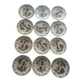 12 assiettes en barbotine de la faiencerie d'Orchies