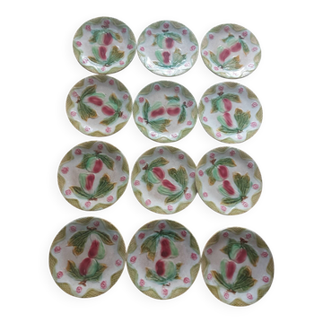 12 earthenware plates from the Orchies pottery.