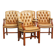 Ensemble de 4 chaises de salle à manger Chesterfield en cuir de vachette de couleur cognac clair