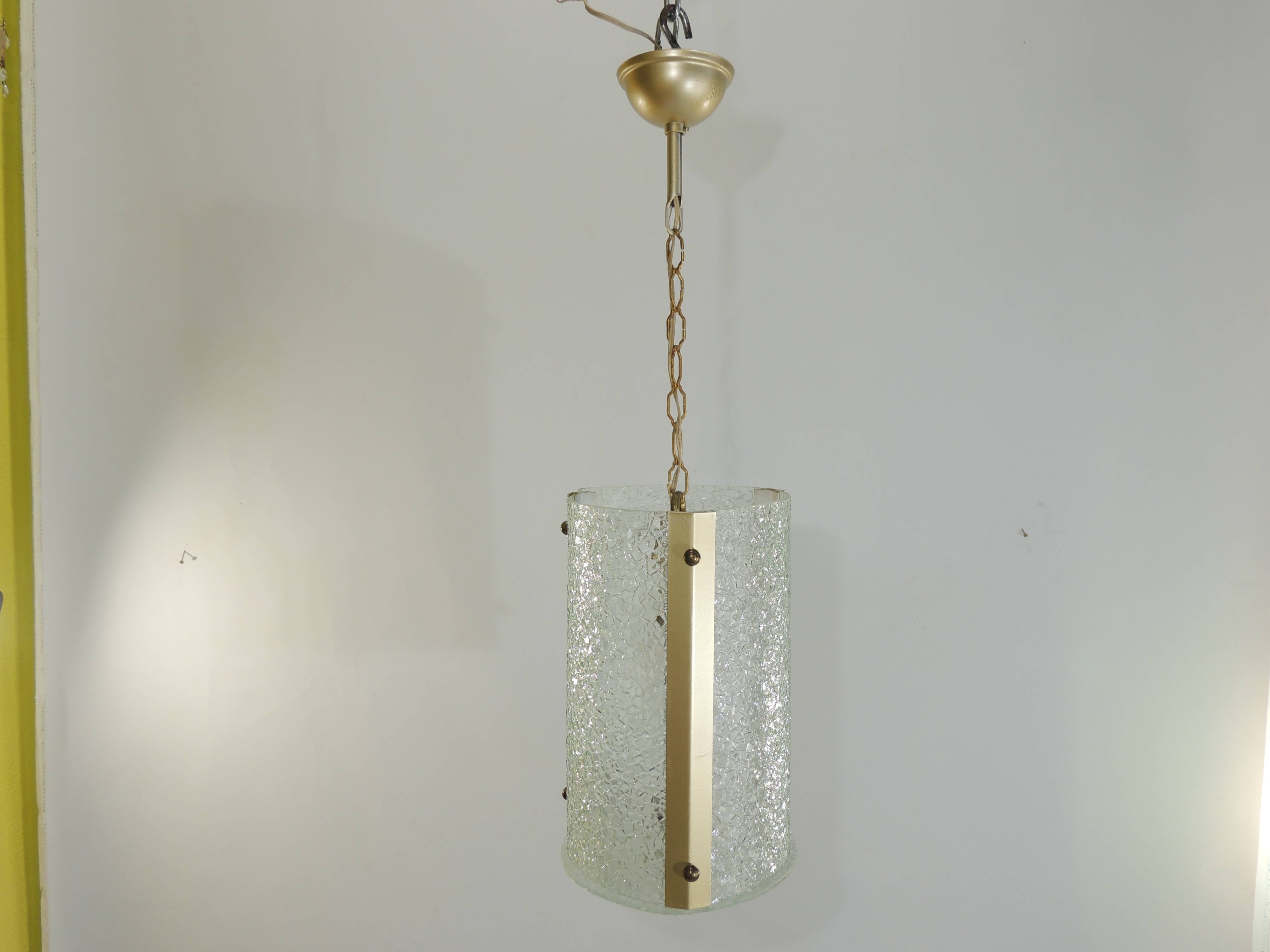 Suspension verre style lanterne vintage