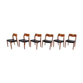 Following Scandinavian chairs, teak Niels O Moller model 71
