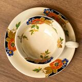 Set of 6 cups and under cups in earthenware