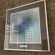 Vintage Op Art silkscreen "Feny" by Vasarely