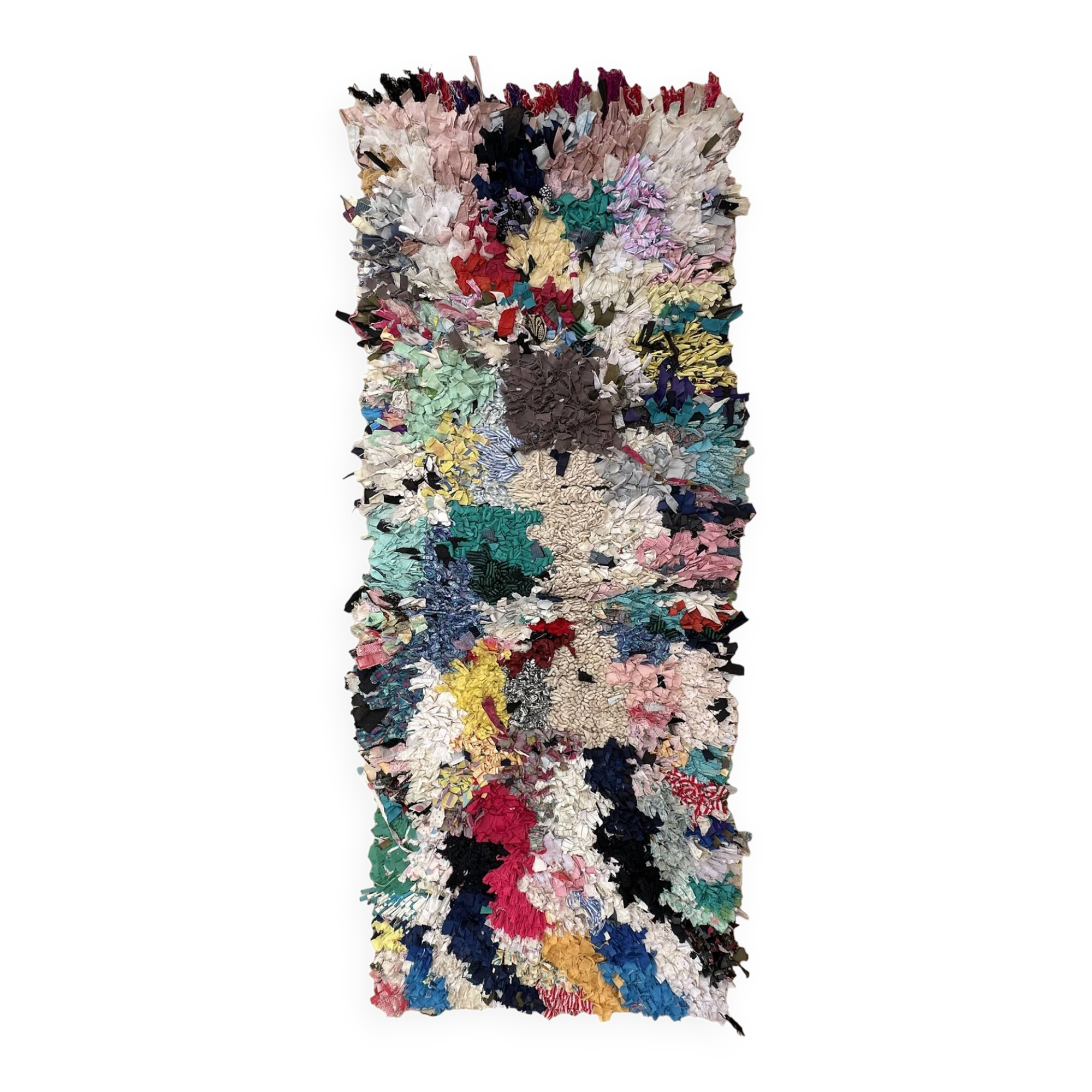 Colorful Boucherouite Berber rug - 68 x 183 cm