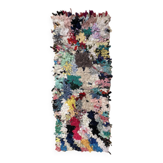 Colorful Boucherouite Berber rug - 68 x 183 cm