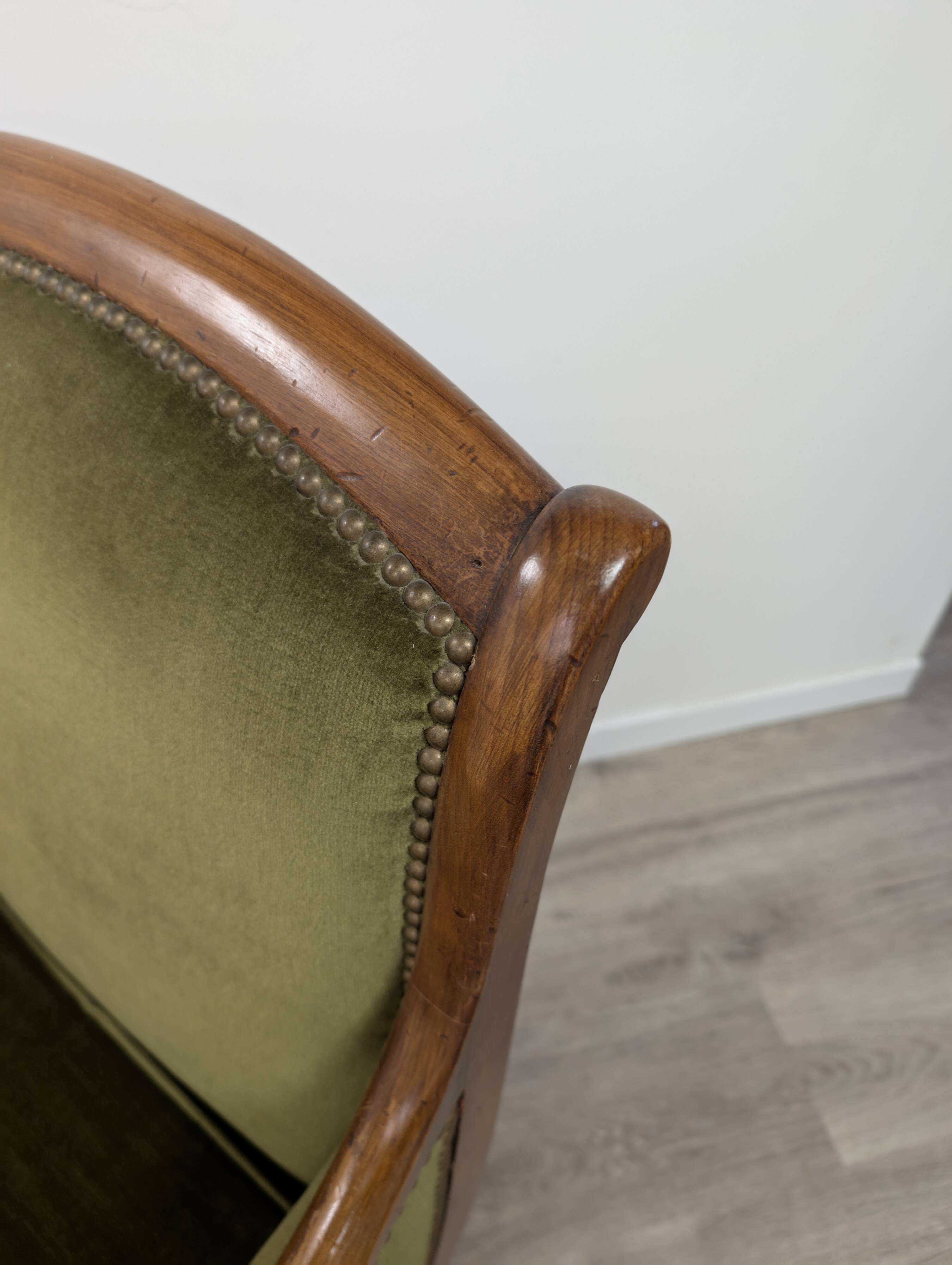 Restoration-style rolled-arm bergere