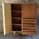 Rattan cabinet with integrated illuminating secretary vintage 1960