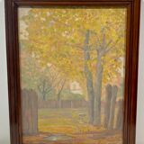 Painting, old, autumn landscape 1940s