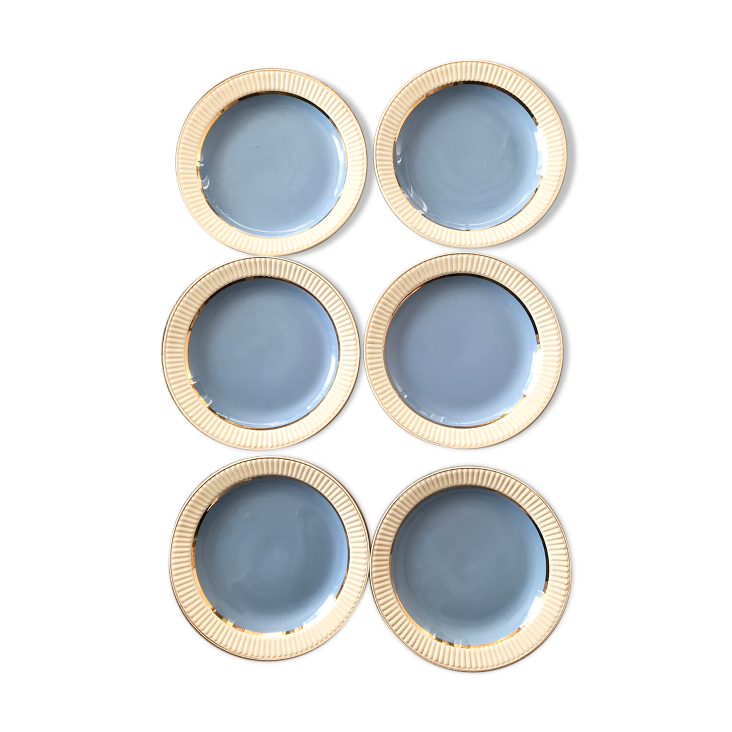6 blue plates Villeroy and Boch Paris model Lido