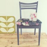 Blue Velvet Chair wooden flowers vintage effects!