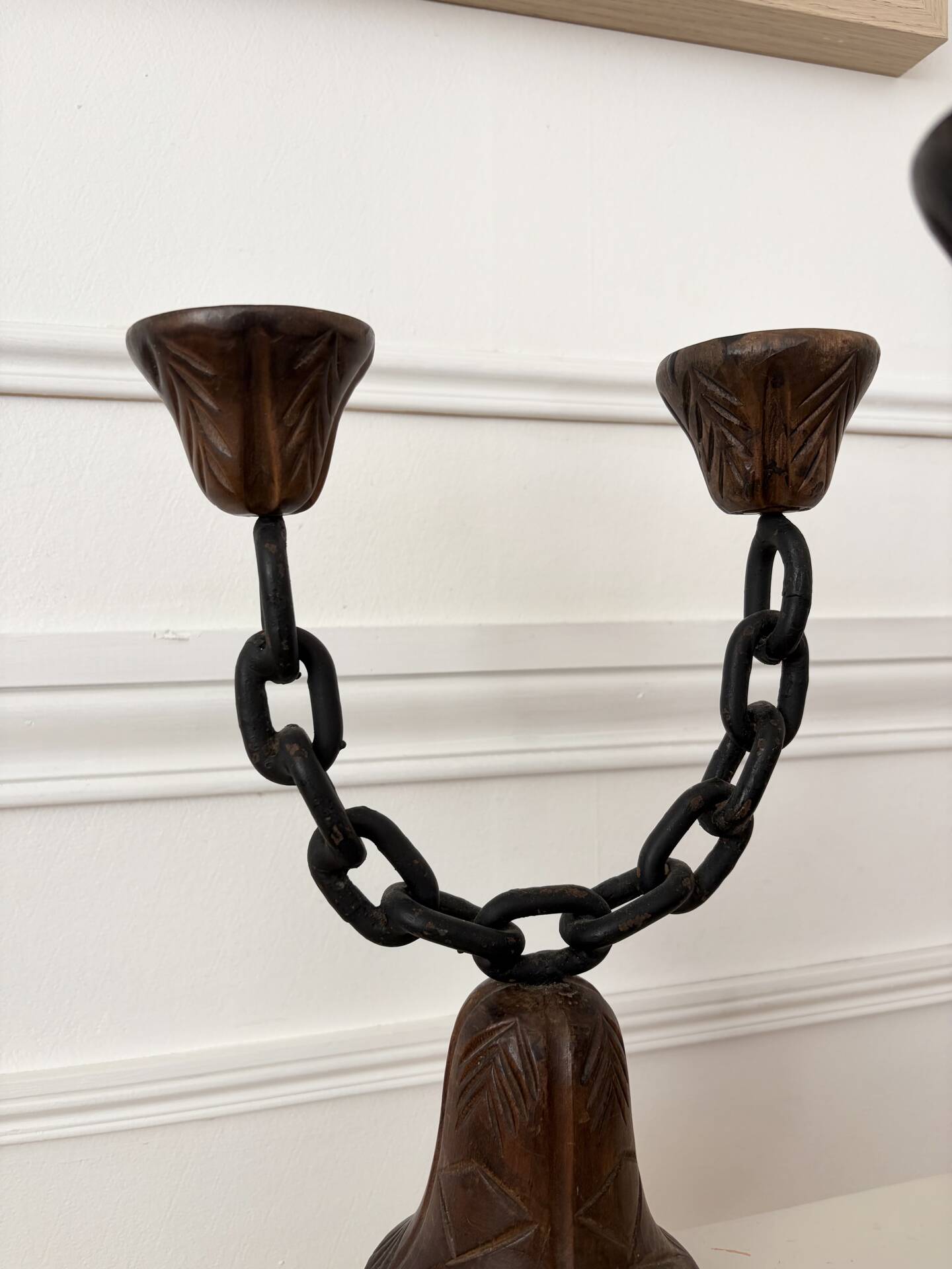 Brutalist pair of candlesticks