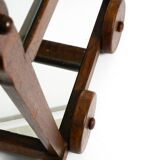 Beautiful, unique 1930s tea trolley bar cart made of solid oak wood