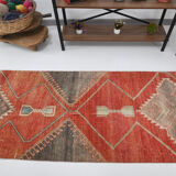 3x11 geometric red oushak runner