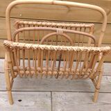 Vintage rattan magazine holder