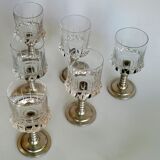 Series of six crystal wine glass with tin foot 9'° 160 ml