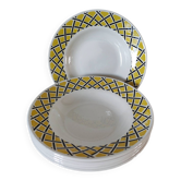 Set of 6 Vintage Badonviller Deep Plates from the 1960s