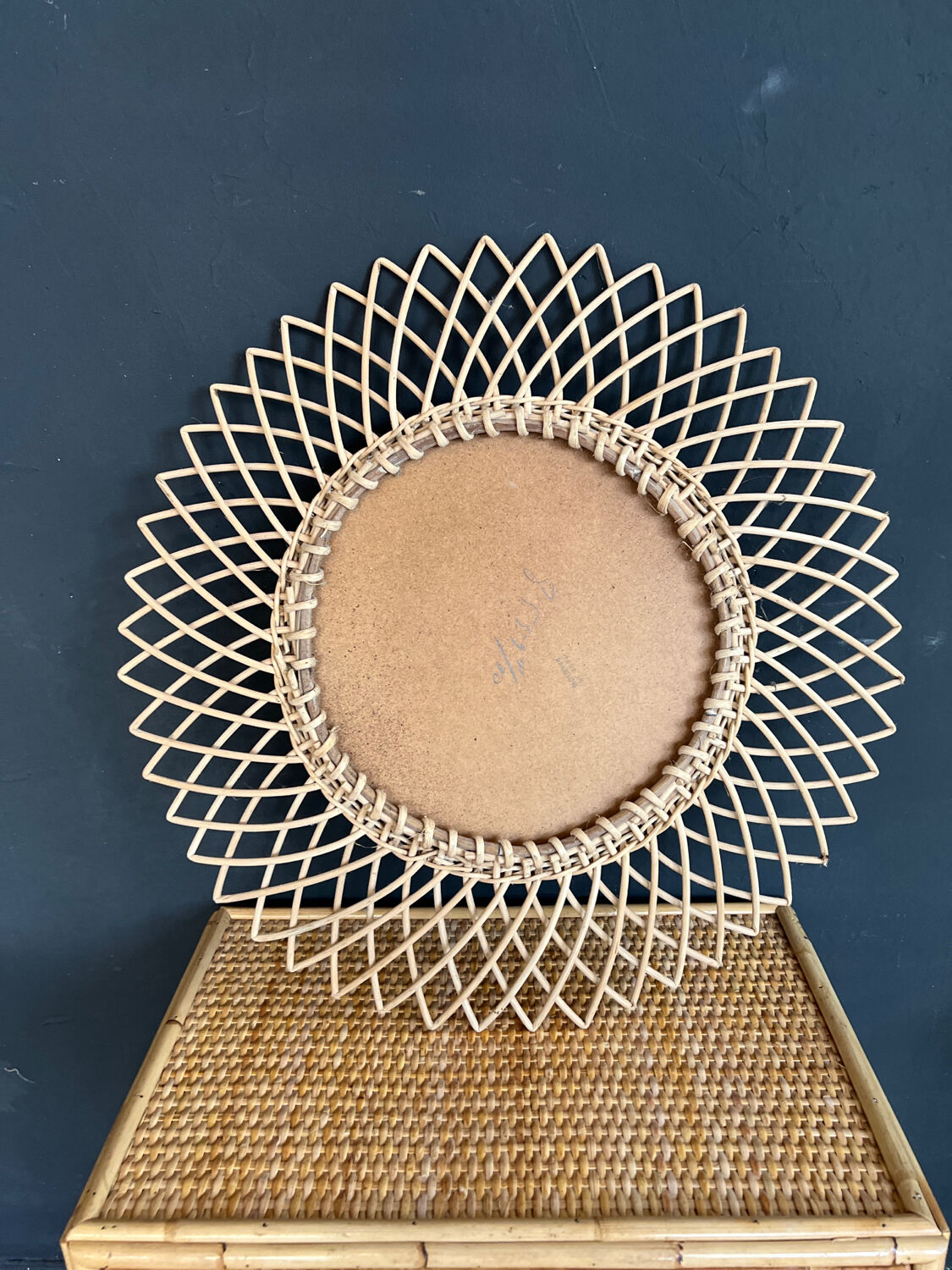 Rattan sun mirror 27cm