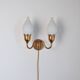 Fog & Mørup 2-Arm Brass and Opaline Glass Tulip Wall Lamp