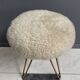 wool top brass small stool 1960s