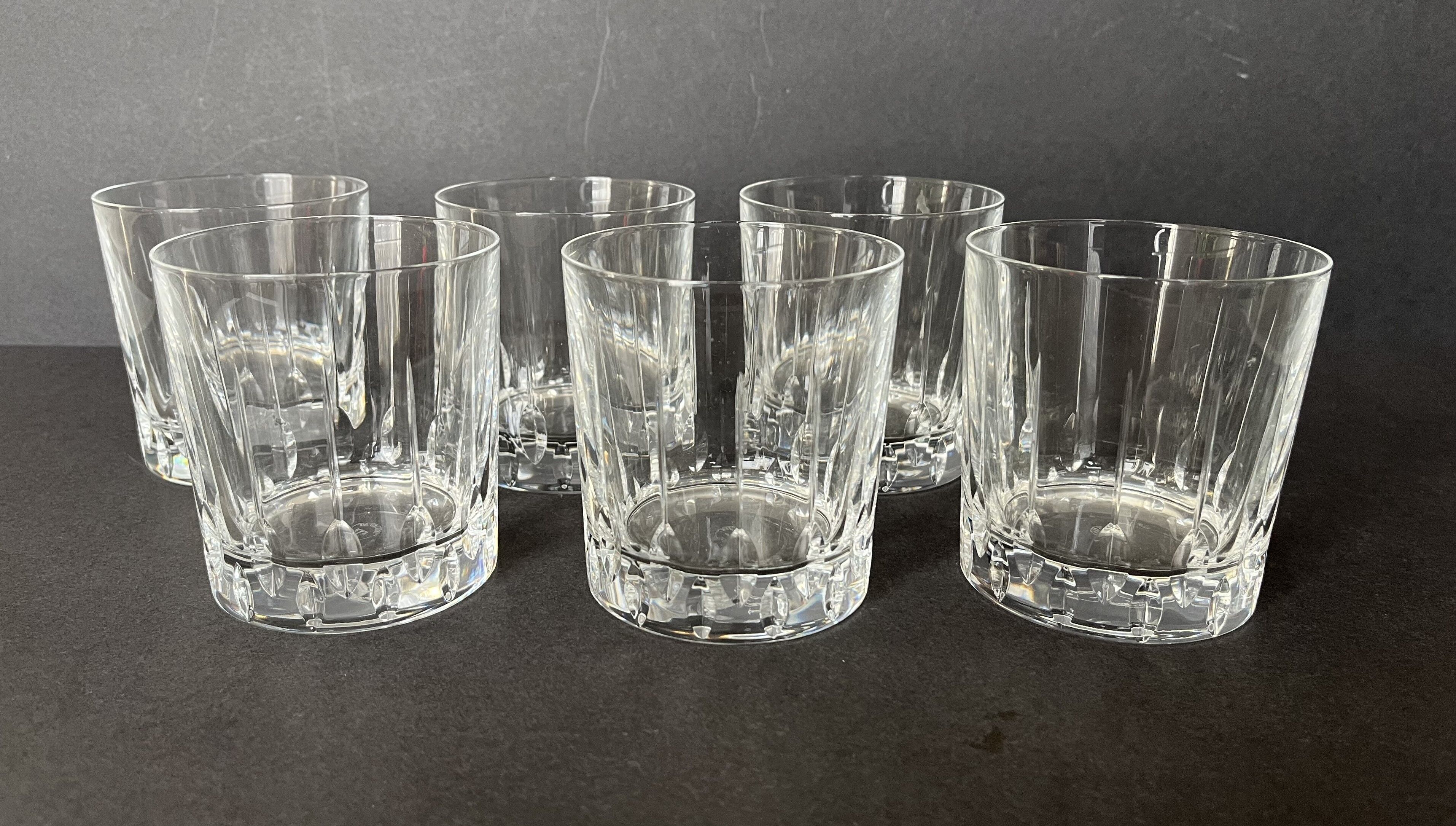 Ensemble de six verres à whisky en cristal