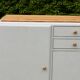 Renovated vintage buffet in Mado style – Celadon Libéron and natural wood – 13