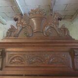 Henri II style beveled mirror in walnut