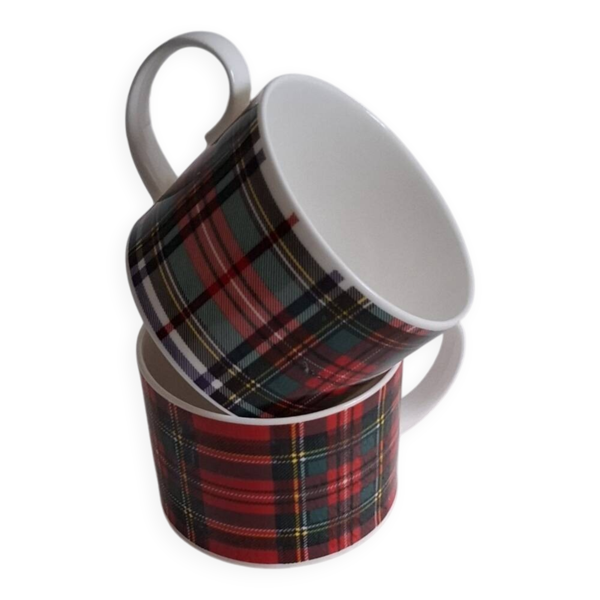 Duo de grandes tasses tartan.