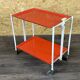 Chariot de service Table d'appoint Design orange Space Age Années 1960 Années 1970