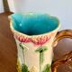Antique floral barbotine jug – late 19th century ceramic