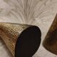 Golden candle holder art deco style peacock head