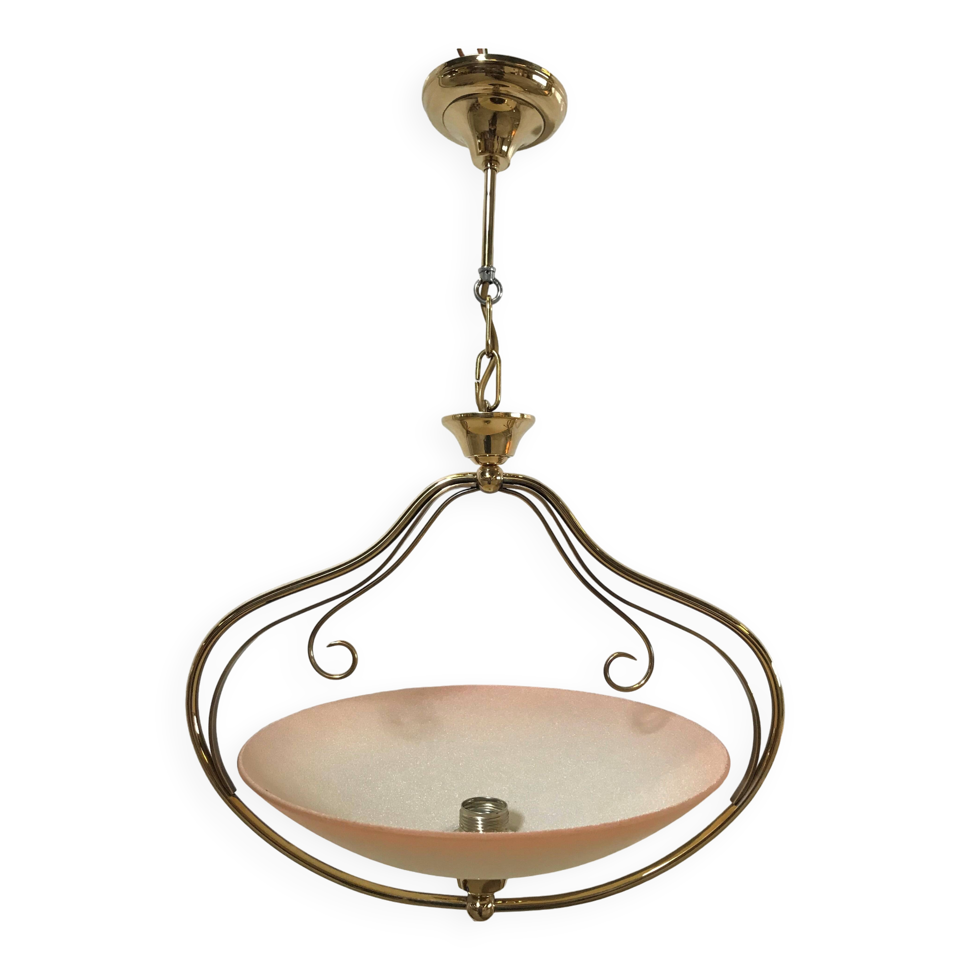 Early 20th Century Art Deco Style Brass Chandelier