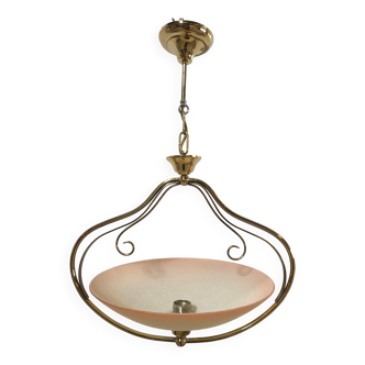 Early 20th Century Art Deco Style Brass Chandelier