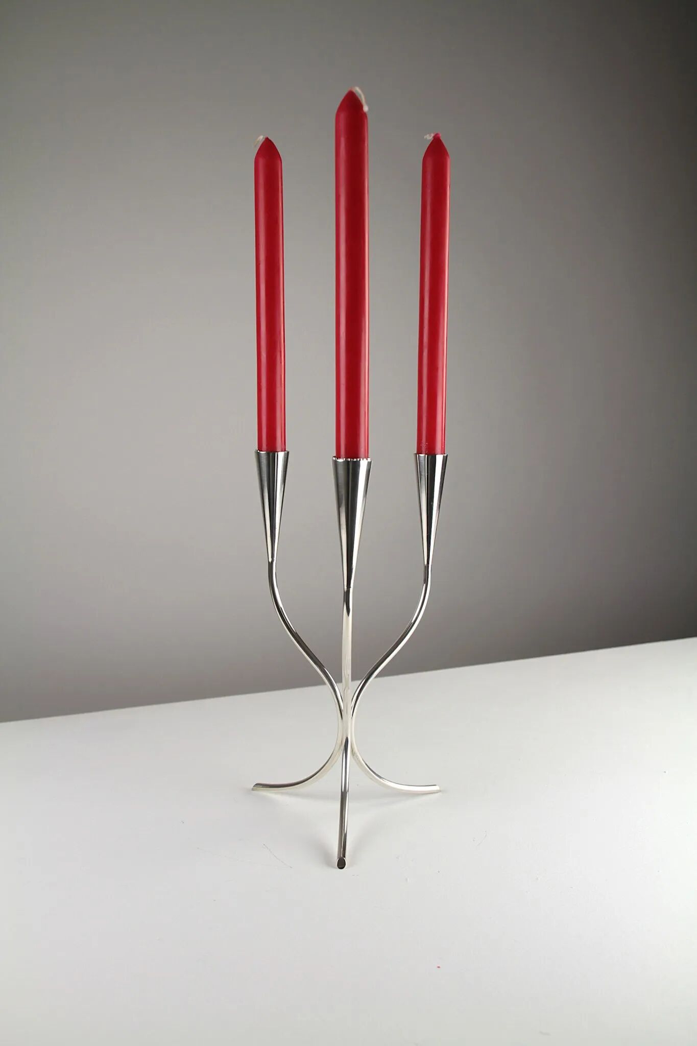 Silver-plated candelabra by Gunnar Ander for Ystad-Metall, Sweden 1960s