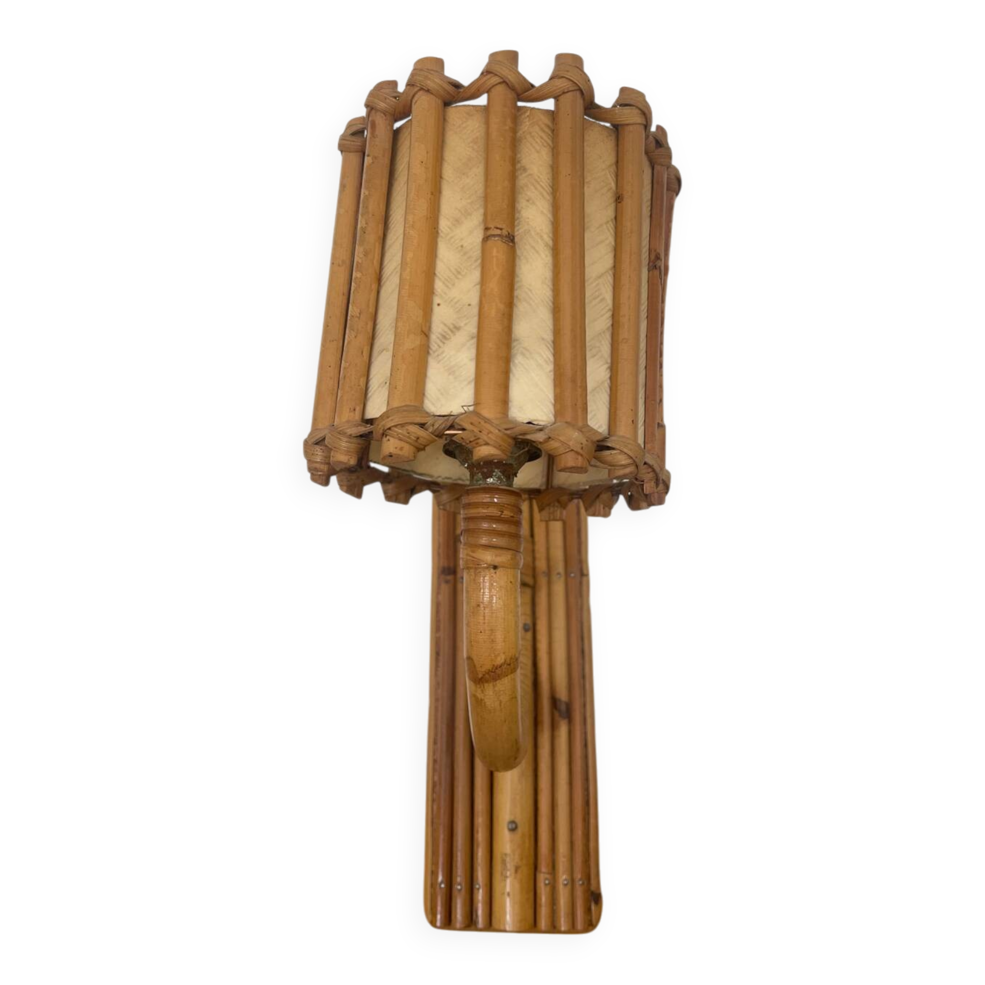 Bamboo and rattan wall light