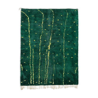 Tapis marocain moderne vert art contemporain 200x300cm