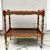 Vintage wood and brass dessert and tray