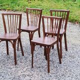 Set of 4 Baumann bistro chairs from the 50s stamped