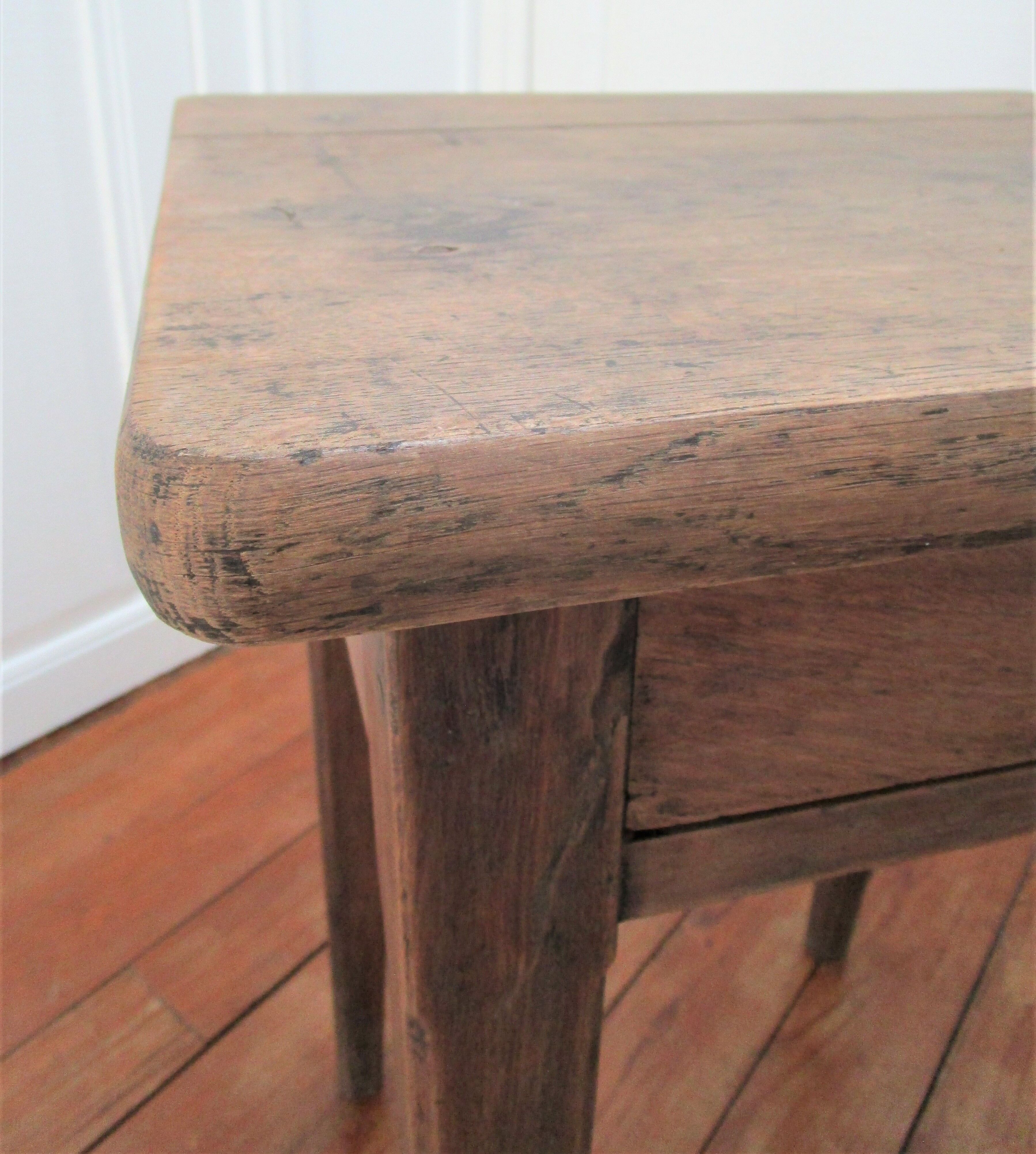 Bedside table solid oak patinated early twentieth century