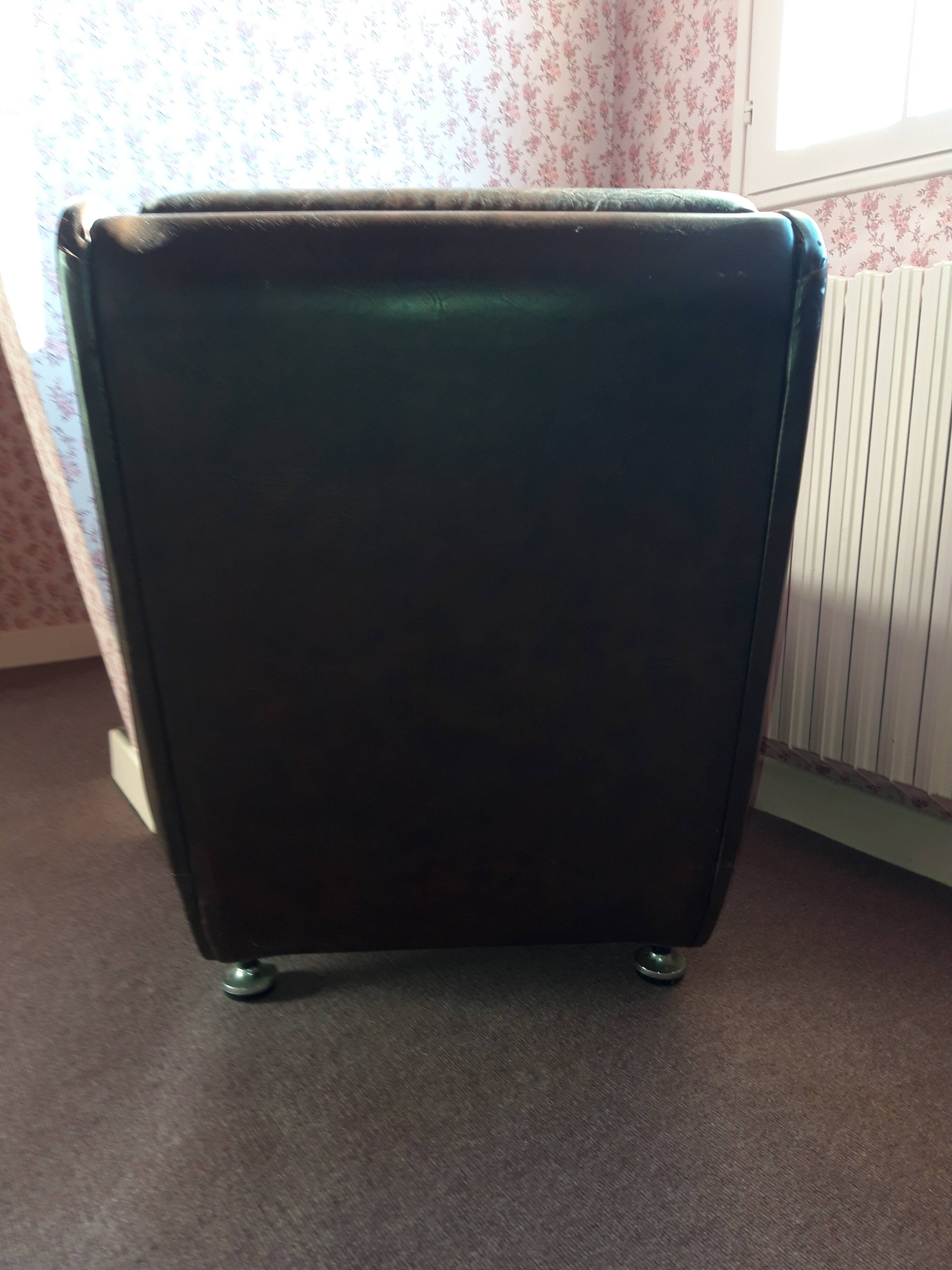 Fauteuil club vintage simili cuir